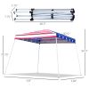 Outsunny Slant Leg Pop Up Canopy Tent with American Flag Roof and Carry Bag, Beach Canopy Instant Sun Shelter, Height Adjustable