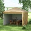 Outsunny 10' x 10' Pop Up Canopy Tent with 3 Sidewalls, Leg Weight Bags and Carry Bag, Height Adjustable