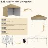 Outsunny 10' x 10' Pop Up Canopy Tent with 3 Sidewalls, Leg Weight Bags and Carry Bag, Height Adjustable