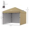 Outsunny 10' x 10' Pop Up Canopy Tent with 3 Sidewalls, Leg Weight Bags and Carry Bag, Height Adjustable