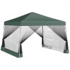 Outsunny Slant Leg Pop Up Canopy Tent with Netting and Carry Bag, Instant Sun Shelter, Tents for Parties, Height Adjustable, for Outdoor, Garden