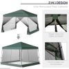 Outsunny Slant Leg Pop Up Canopy Tent with Netting and Carry Bag, Instant Sun Shelter, Tents for Parties, Height Adjustable, for Outdoor, Garden