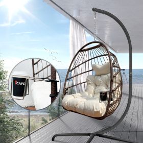 Swing Egg Chair With Stand Indoor Outdoor (Option: BE)