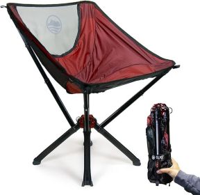 CLIQ Portable Chair - Lightweight Folding Chair for Camping - Supports 300 Lbs - Perfect for Outdoor Adventures Recliner Chair (Color: Red Chair)