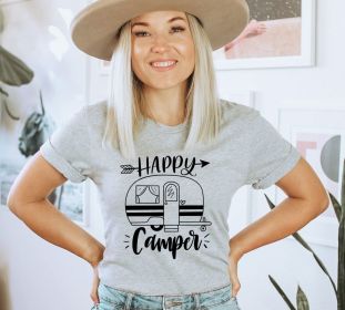 Happy Camper T-shirt, Family Camper Shirt, Camping Shirt, Adventure Top, Gift For Camper, Camp Life Gift, Wanderlust Tshirt, Gift For Mom (size: large)